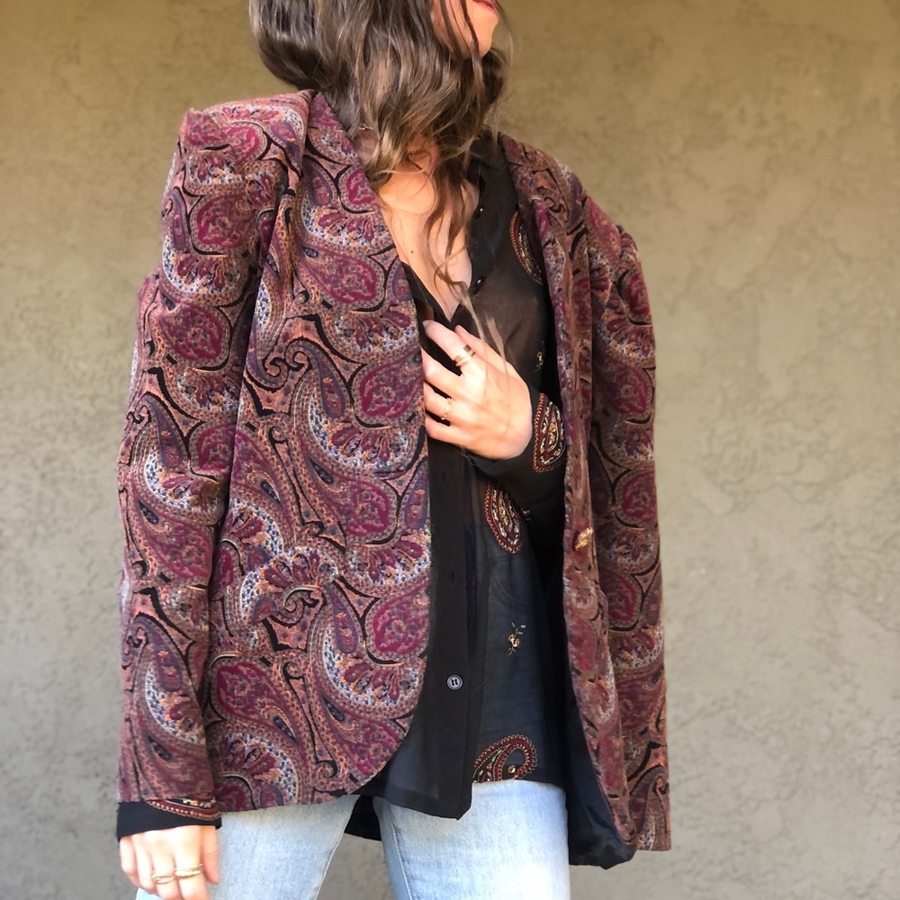 70s vintage Paisley Corduroy Blazer